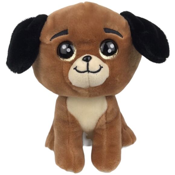 Russ Lil Peepers Brown Dog 8'' Plush Sparkle Eyes Kellytoy Stuffed Animal Toy - Picture 1 of 12